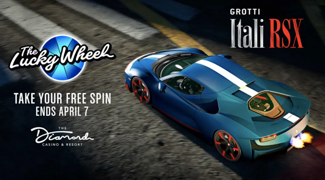 The week of April 1st the GTA Online podium car is the Itali RSX
