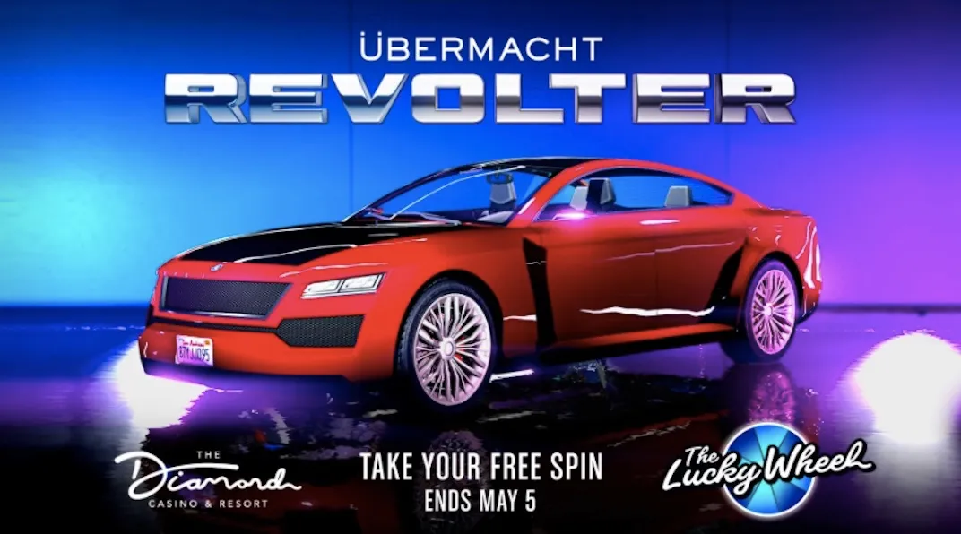 The podium vehicle for the April 29th GTA Online update is the Übermacht Revolter.