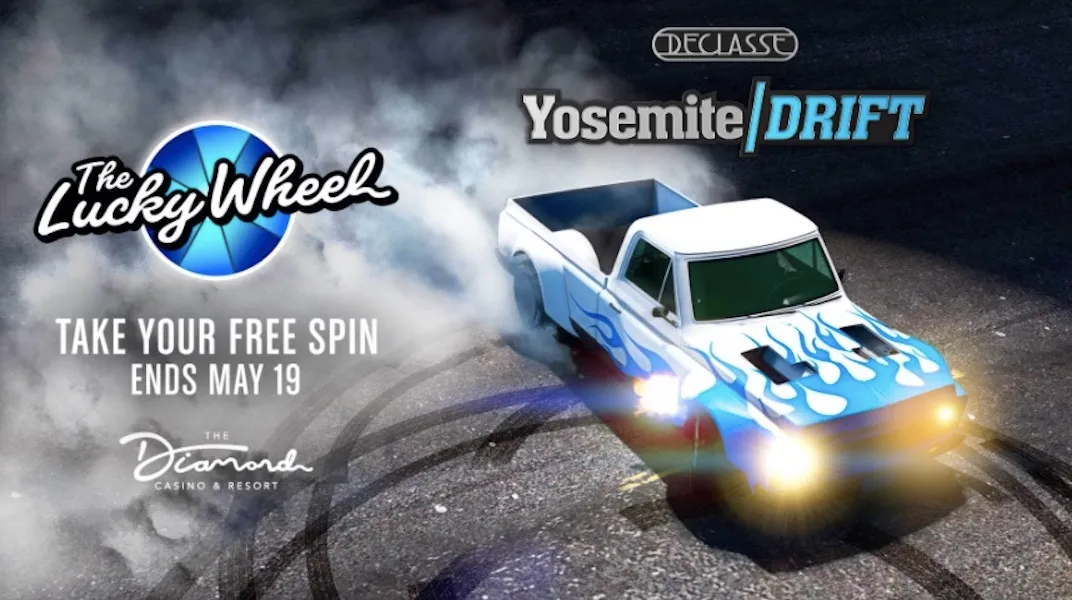 For the May 13th GTA Online update the podium vehicle is the Declasse Drift Yosemite.