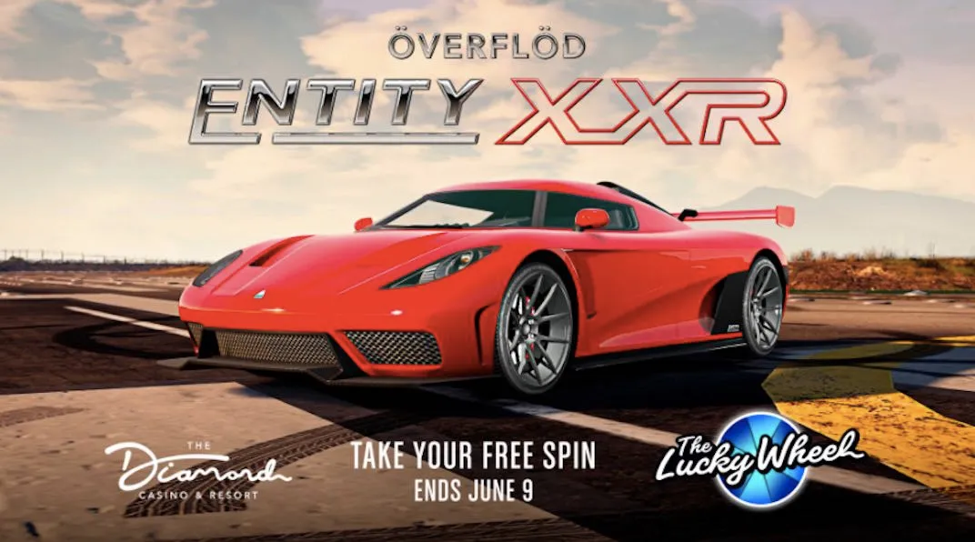 The podium vehicle for the June 3rd GTA Online update is the Överflöd Entity XXR.