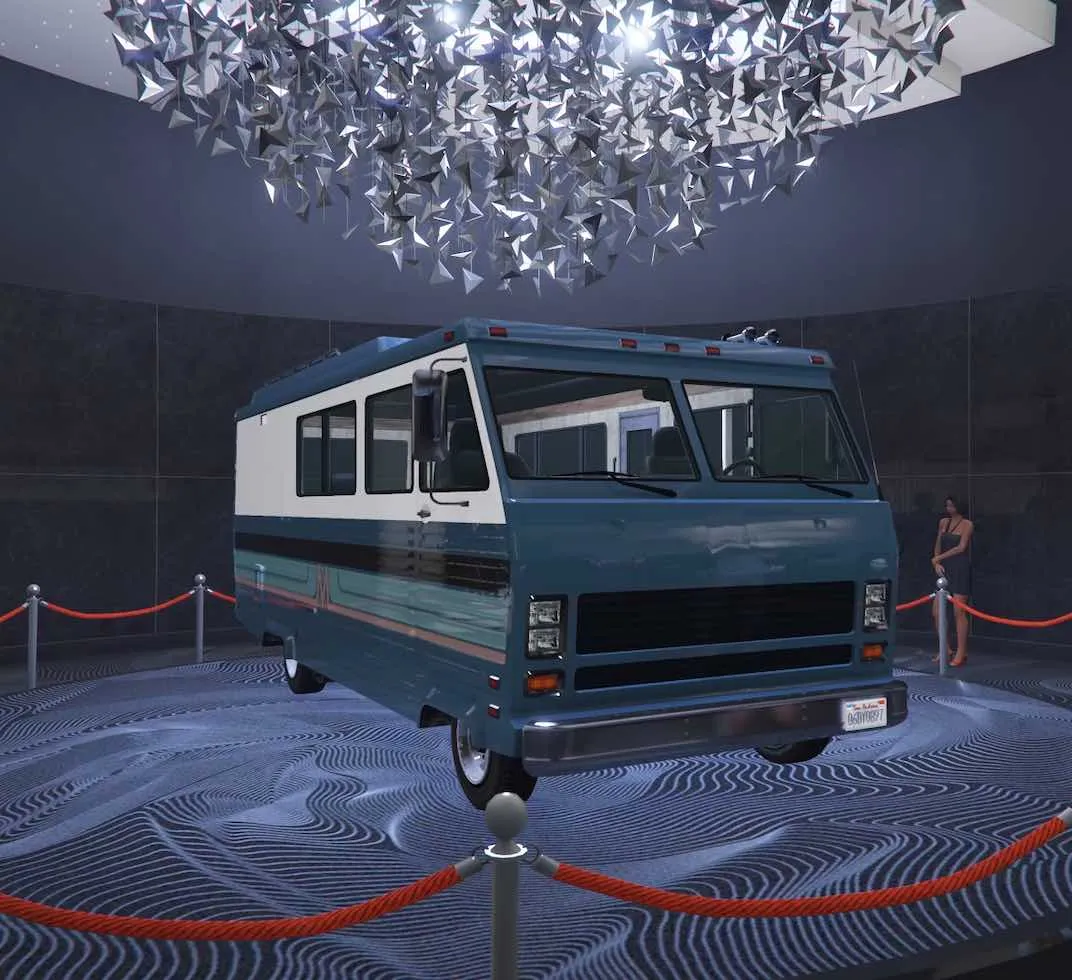 For the Grand Theft Auto V Online December 8th 2022 weekly update the podium vehicle is the Zirconium Journey II.
