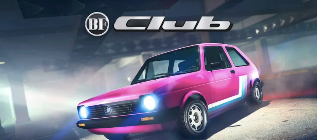 For the February 10th, 2022 Grand Theft Auto weekly update the podium vehicle is the Pink BF Club.